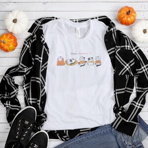 Fall Shirt, Cat Tshirt - Cute Cat Shirt, Funny Shirt - Animal Shirt, Autumn Shirt - Womens Tshirts, T Shirt Men - Animal Lover Gift T118