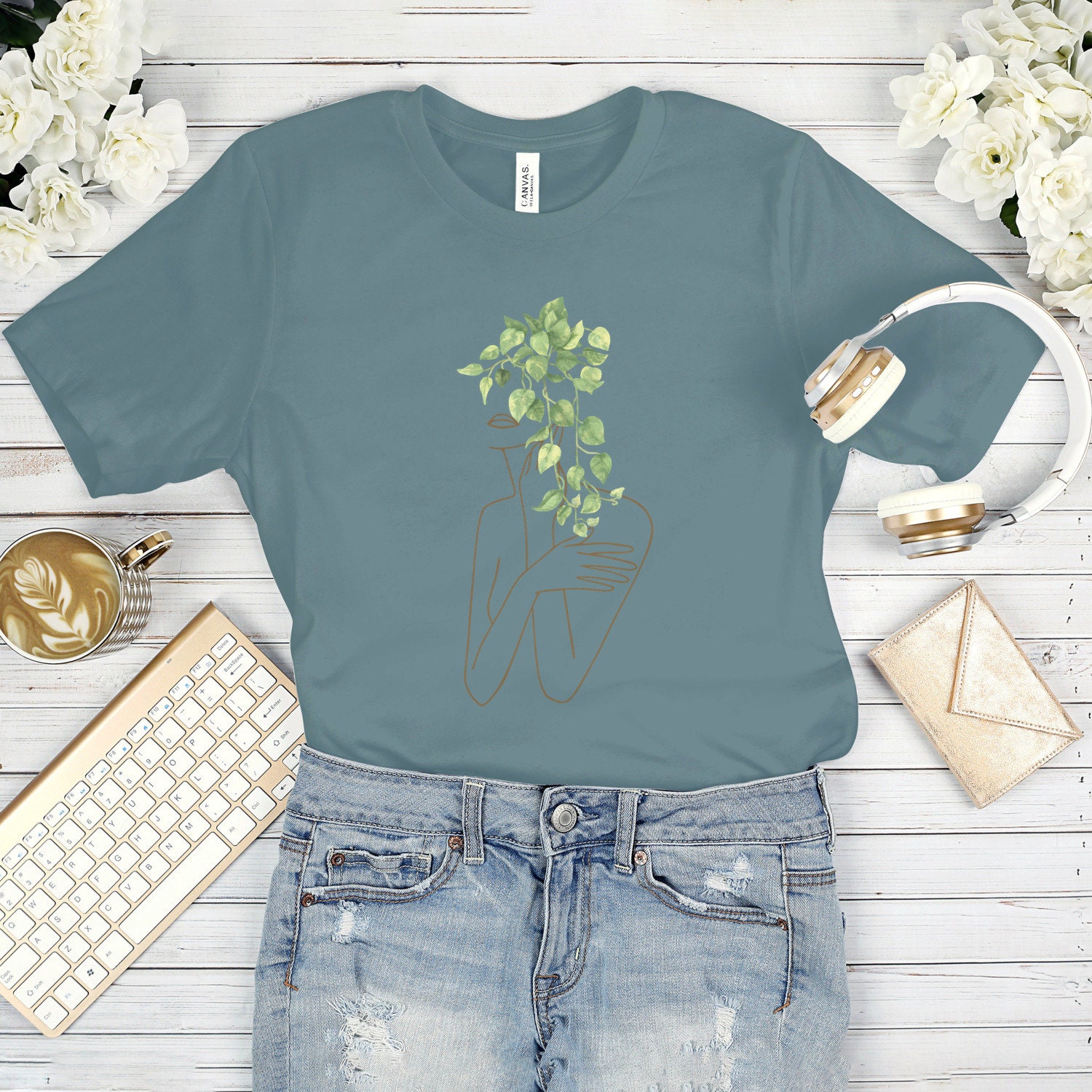 Botanical Shirt, Aesthetic T Shirt - Womens Tshirts, Girls