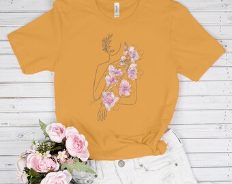 Flower Tshirt, Graphic Tee - Floral Shirt, Trendy Shirts for