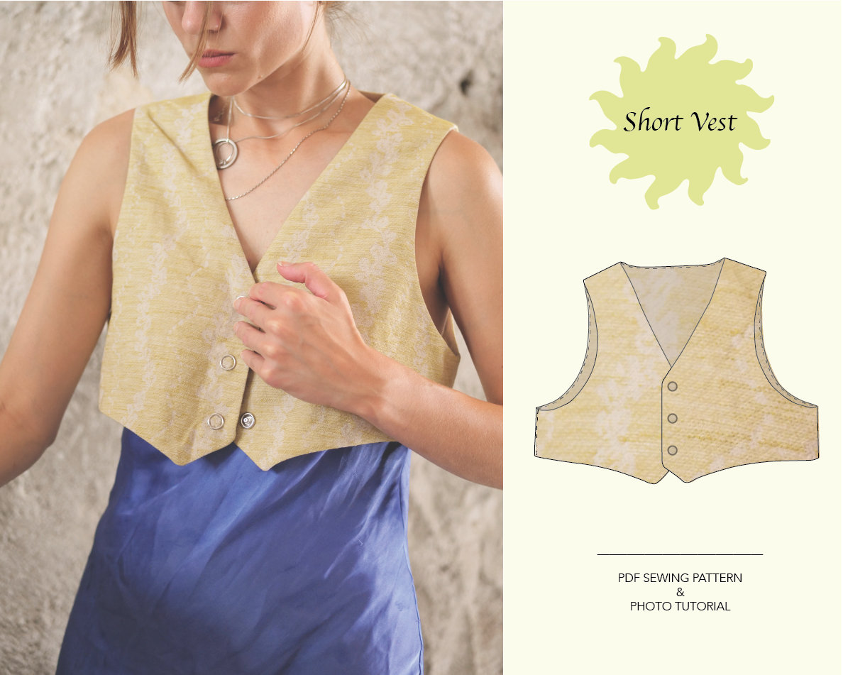 Short Vest Pattern Summer Top PDF Pattern Women's 