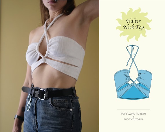 black halter neck top uk