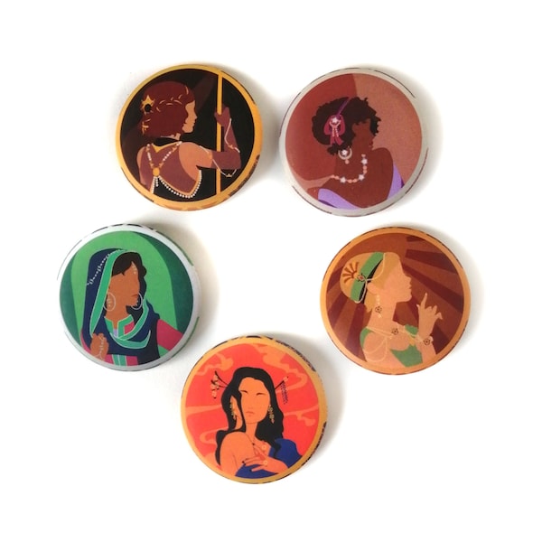 Badge 38mm, Portraits du monde, Art Nouveau