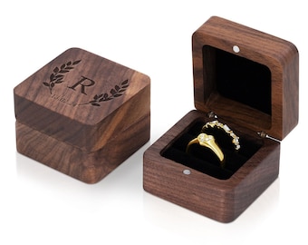 Personalised wooden ring box | 2 Ring slots| custom made wedding accessories proposal anniversary valentines day