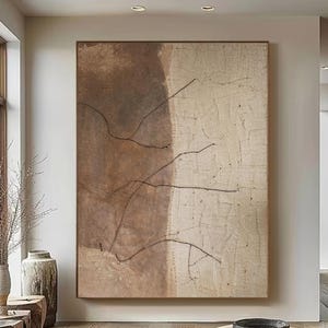 Large Wabi-Sabi Wall Art Brown Minimalist Wall Art Brown Wabi Sabi Painting on Canvas Original Wall Art Modern Texture Art Boho Wall Decor