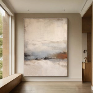 Beige Brown Texture Painting Beige Wabi Sabi Wall Art Neutral Wabi-sabi Painting Beige Textured Canvas Painting Home Decor Art image 1