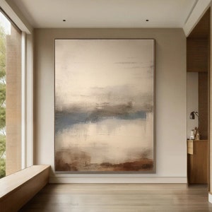 Beige Modern Simple Abstract Painting Minimalist Wall Art Wabi-Sabi Wall Art Beige Texture Painting Wall Canvas Art Neutral Wall Decor