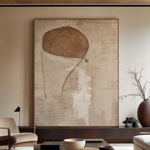 Oversized Brown Beige Wall Art Abstract Wall Art Brown Abstract Painting Black Brown Canvas Painting Wabi Sabi Wall Art Modern Wall Decor