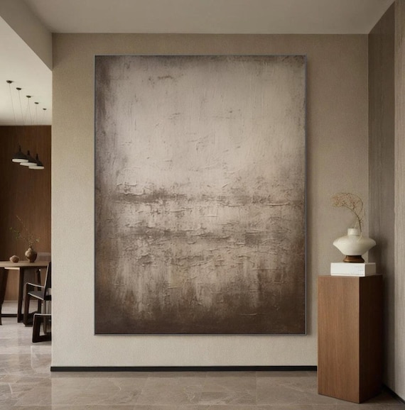 Brown Abstract Painting On Canvas Earth Tone Painting Wabi-Sabi Wall Art Neutral Texture Art Minimalist Wall Art Plaster Art Boho Wall Decor