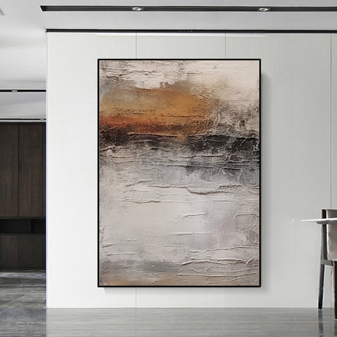 Beige Brown Wabi Sabi Texture Canvas Art Brown Minimalist Painting ...