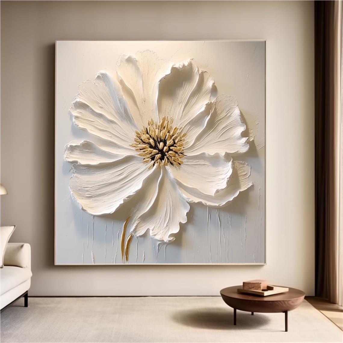 Large 3D Flower Oil Painting on Canvas,hand Painted Modern Art,original ...