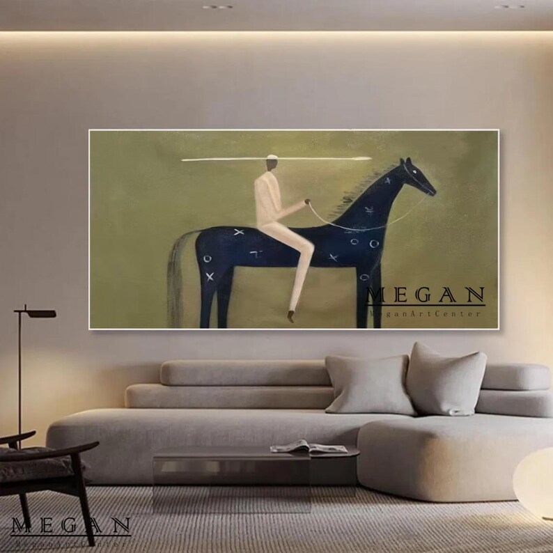 Western Cowboy Wall Art Abstract Wall Art Original Figurative Art Horse ...