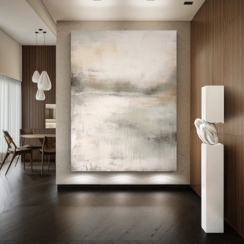 Large Beige Abstract Painting, 3D Textured Wabi Sabi Wall Art - Etsy