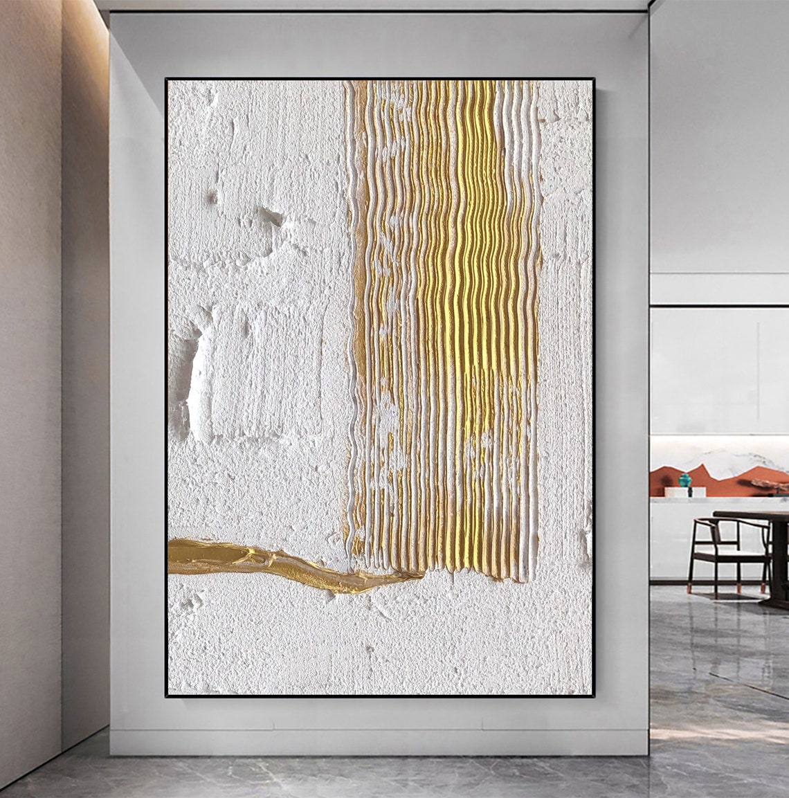 Gold and White Abstract Painting Gold Abstract Painting on Etsy