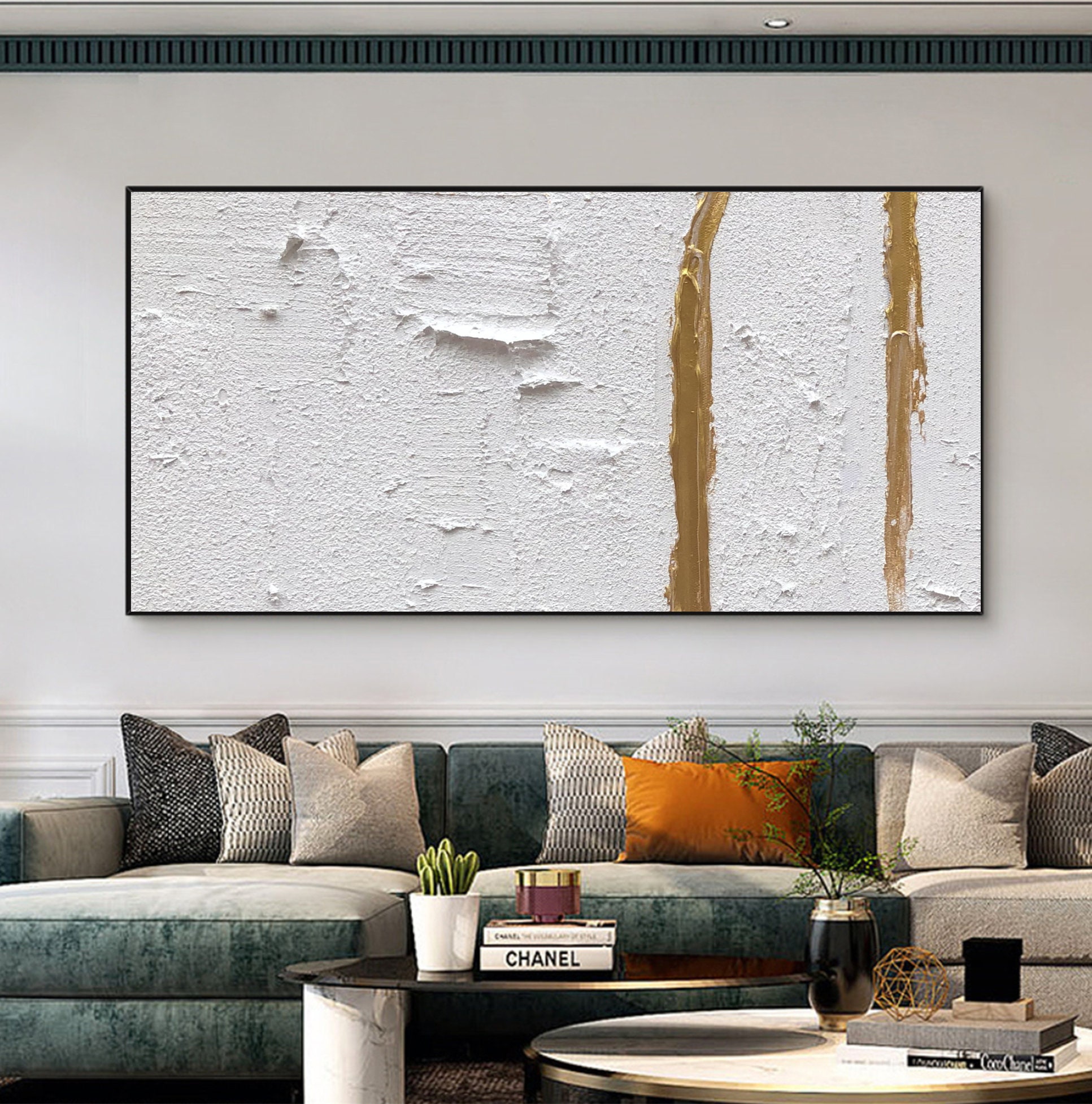 Large Gold Painting on Canvas Gold Texture Painting Gold Etsy
