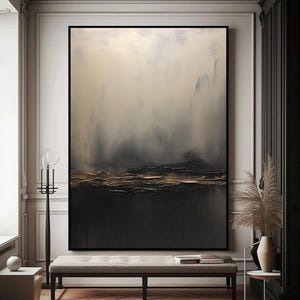 Black Wabi Sabi Art 3D Textured Wall Art Gold Abstract Painting Plaster Wall Art Black Textured Canvas Wall Art Black Wall Decor for Home