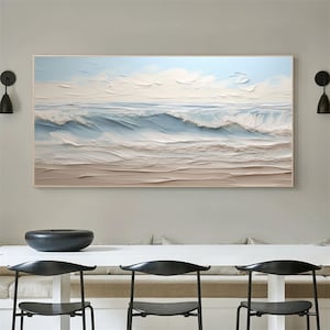 Original Textured Ocean Oil Painting On Canvas Abstract Ocean Wall Art Textured Wall Painting Original Ocean Wall Art Abstract Wall Decor
