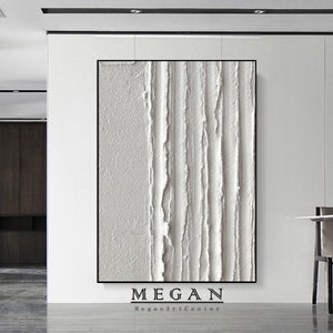 3D-Textur Wandkunst Weiße strukturierte Leinwand Gemälde Weiße Wand minimalistische Kunst 3D strukturierte Malerei auf Leinwand Beige Leinwand Wandkunst