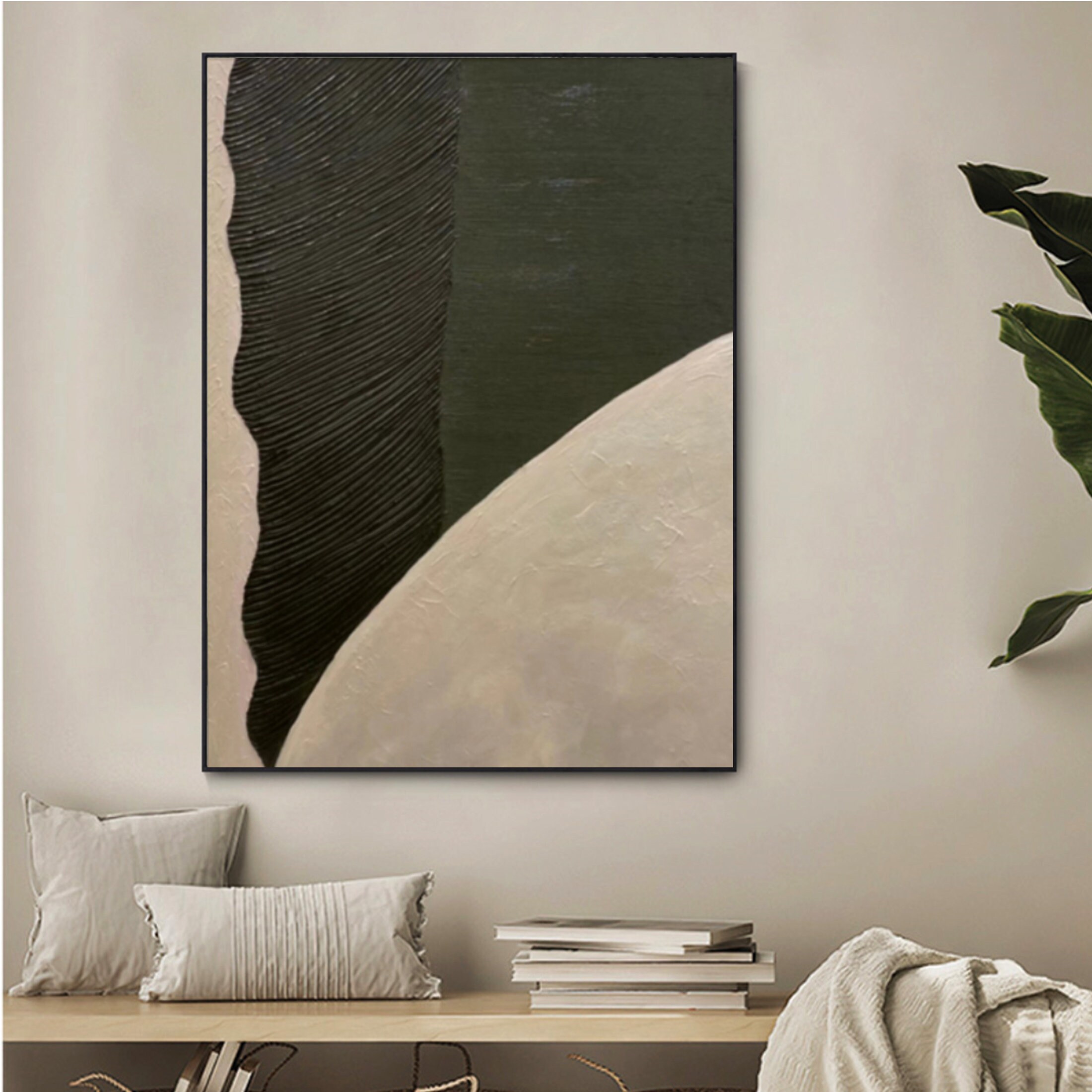 Dark Green Wall Art Large Abstract Wall Art Texture Painting Etsy