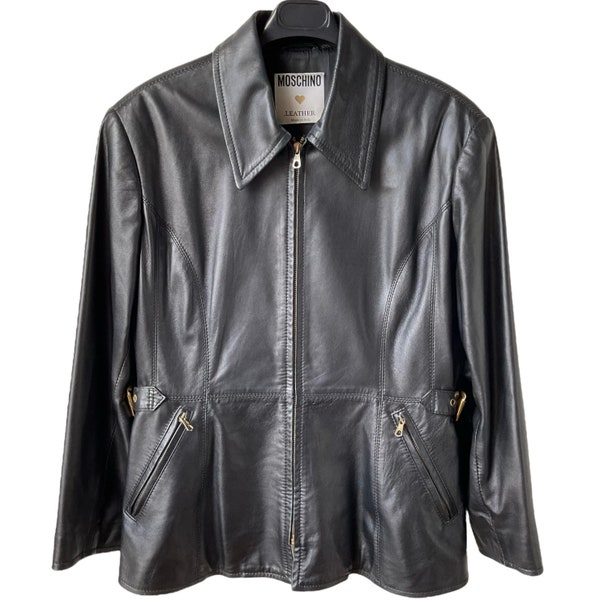 Veste cuir Moschino Leather