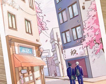 Impresión de arte mural de anime callejero japonés Lofi de hechiceros