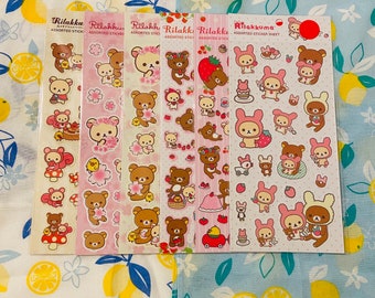 Kawaii Bear, Assorted Sticker Sheet: Set One