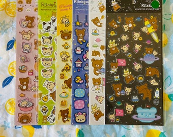 Hoja de pegatinas surtidas de osos kawaii: juego tres