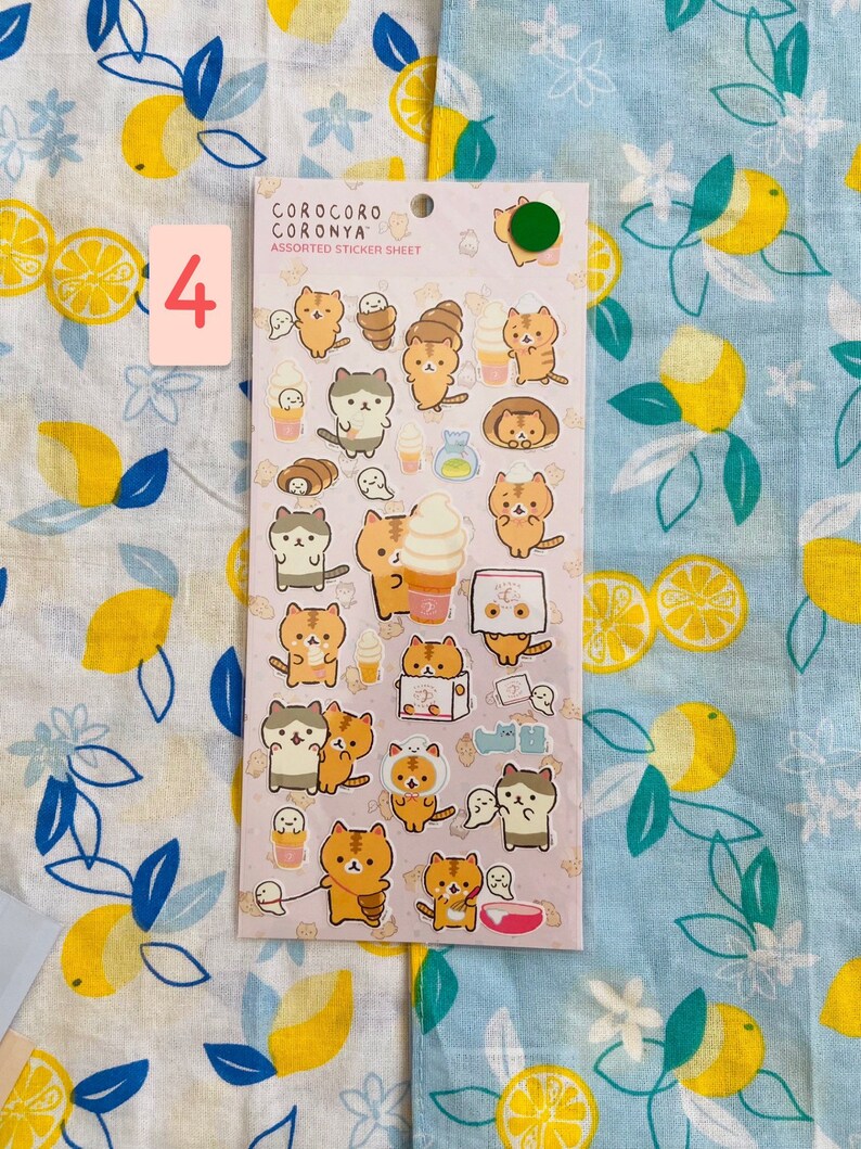 Corocoro Coronya, Assorted Sticker Sheet: Set One 4: Ice Cream (PINK)