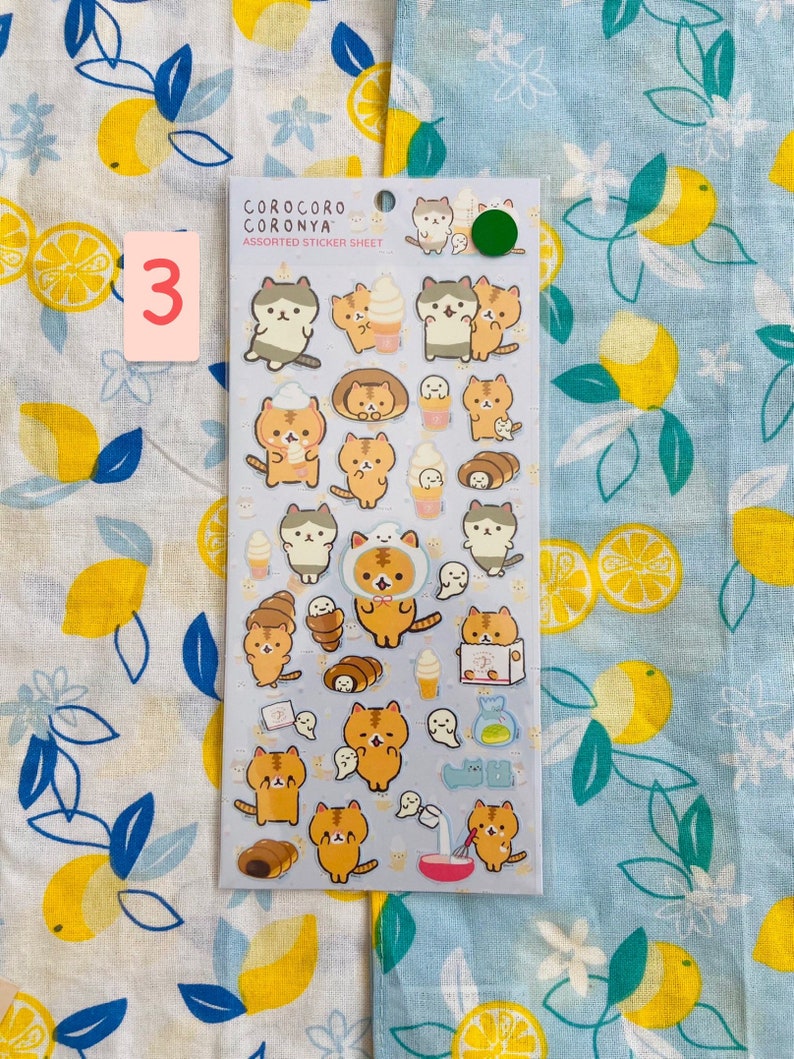 Corocoro Coronya, Assorted Sticker Sheet: Set One 3: Ice Cream (BLUE)