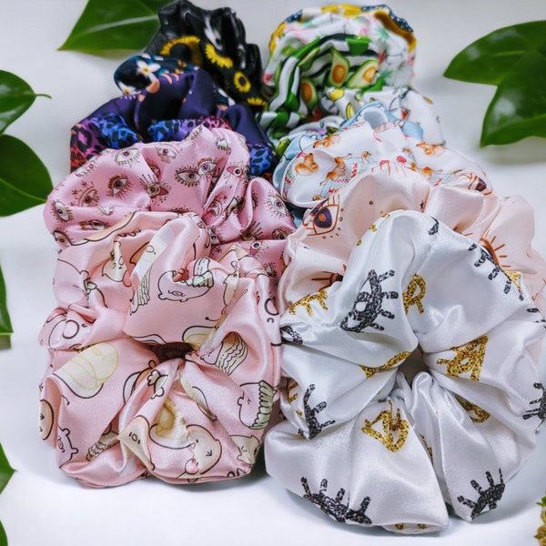 Satin Scrunchies, Witch Vibes, Spooky, Soft and Comfy, Scrunchy, wizard, Chouchou, Ponytail Holder, Gifts under 10, Anime Scrunchies, Cute