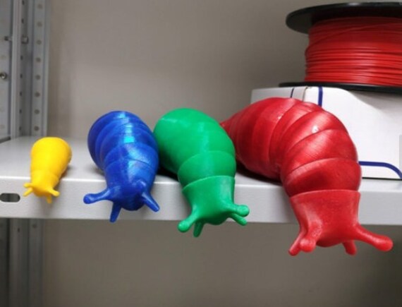 Desk Slug Toys Stress Balls & Desk Toys Friendly Articulated Slug Small Medium ...