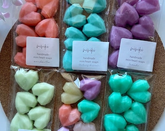 Mini Heart Soaps - Australian Natural Handmade Soap | Perfect for Gifts, Favours, Birthday, Bridal Shower, Kids, Weddings, Home & Events