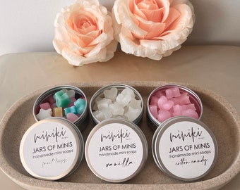 Mini Soaps Jars | One Time Use Soaps | 30x per jar - Australian Natural Handmade Soap | Perfect for Mothers Day Gifts, Emergency & Birthdays