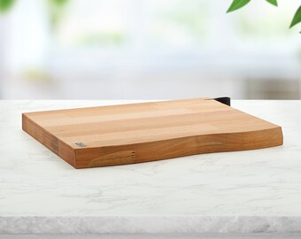 Christmas Gift for Her Beech Wood Cutting Board with G1/4 Gastronorm Stainless Steel Container Butcher Block with Container Drawer
