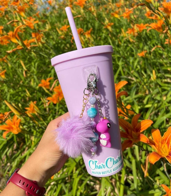 Lavender Pompom Water Bottle Charm