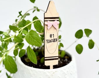 Personalized Pencil Wooden Plant Stake - Teacher Appreciation Gift or End of School Year - Customized Teacher Gift Idea -back to school gift