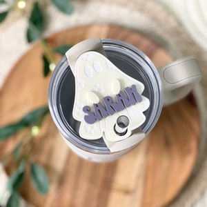 Stanley 40oz. Cup Name Plate |Ghost Stanley Topper | Personalized Stanley 40 oz Topper | Halloween Stanley Topper Stanley Tumbler Topper