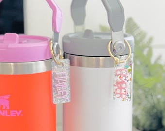 Personalized Acrylic Tumbler Charm: Water Bottle Name Tag