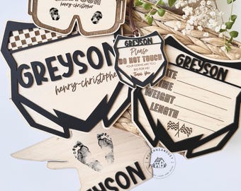 Personalized Motocross Birth Stats Sign: Baby Name Hospital Keepsake