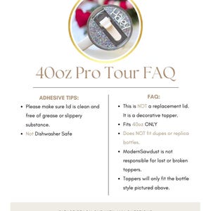 Personalized Stanley Protour Lid Topper: 40oz Tumbler Name Plate image 3