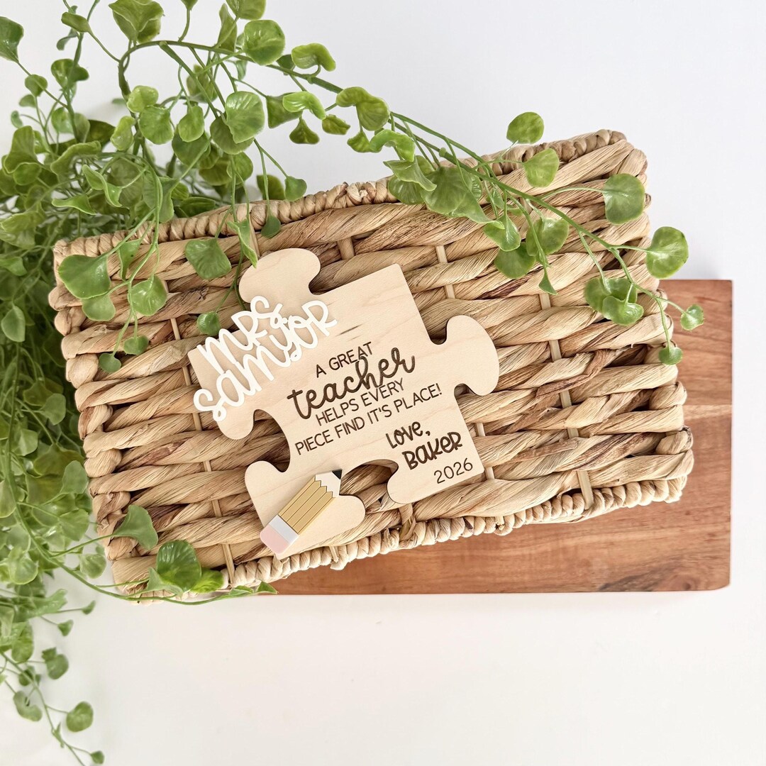 Personalized Teacher Puzzle Piece Magnet, Teacher Appreciation Gift ...