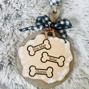 Personalized Pet Ornament, Family Ornament, Tree Decoration, Pet Gift, Dog Mom, Personalized Gift, ModernSawdust, Engraved Ornament, Cookie