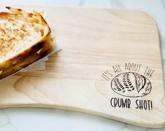 Personalized Sourdough Cutting Board: Engraved Crumb Shot Bread Board
