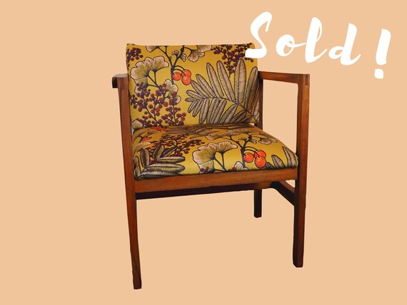 Yellow pattern cheap accent chair