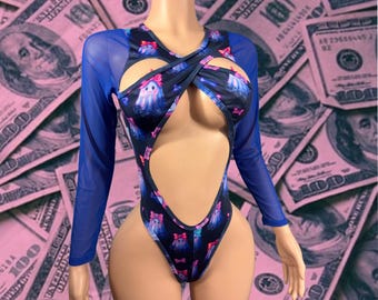 Halloween Exotic Dancewear One Piece Set