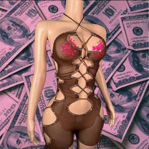 Exotic Dancewear One Piece Mesh Set