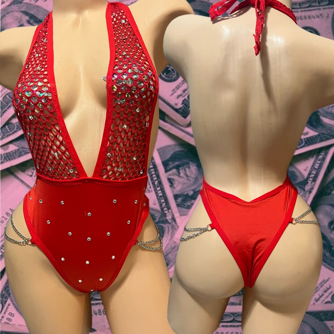 Exotic Dancewear With Rhinestones Dancewear One Piece Etsy