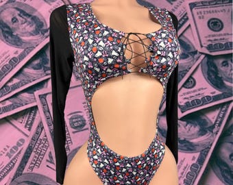 Halloween Exotic Dancewear One Piece Set
