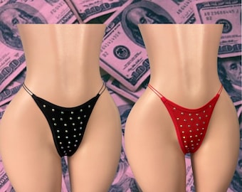 Rhinestone Thongs - Exotic Dancewear - Stripper Wear