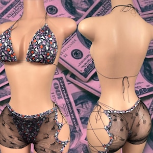 Halloween Exotic Dancewear Three Piece Set