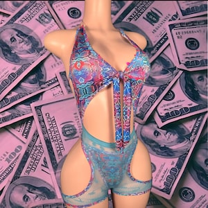 Exotic Dancewear One Piece Set- Thong Included